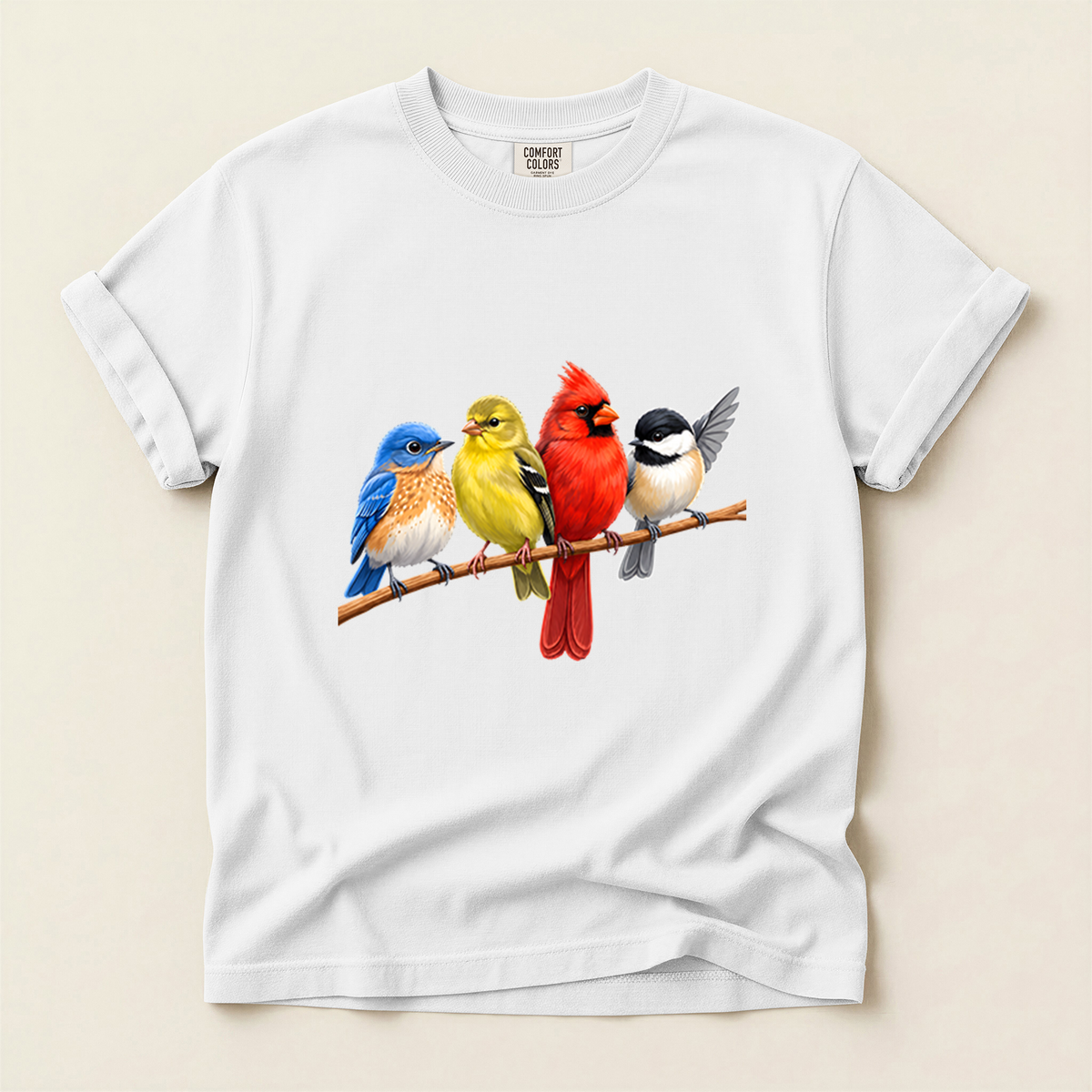 Four Branch Songbirds - White