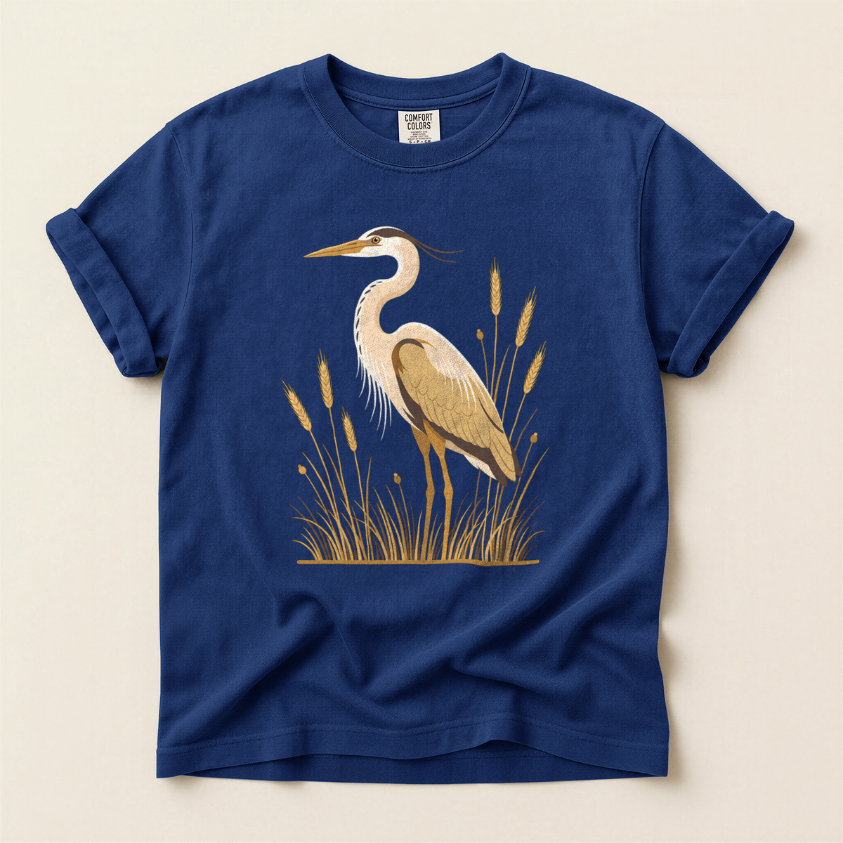 Heron In Wheat - True Navy