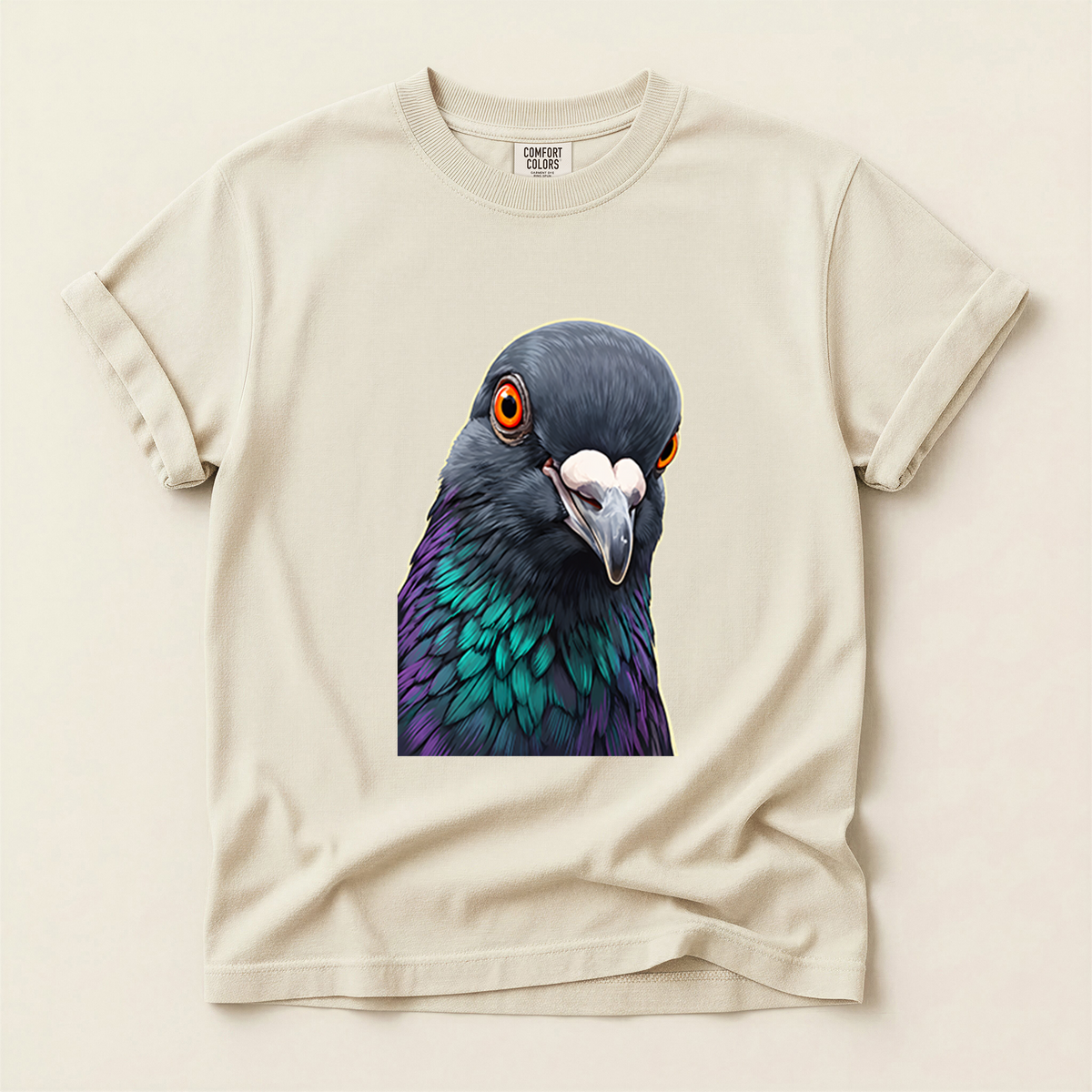 Iridescent Pigeon Portrait - Ivory