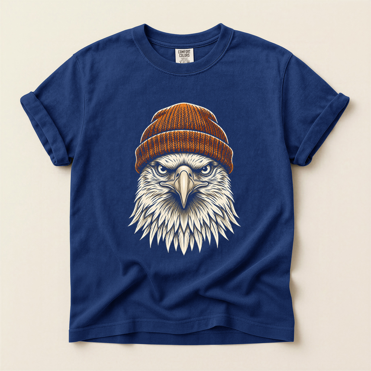 Eagle Orange Beanie - True Navy