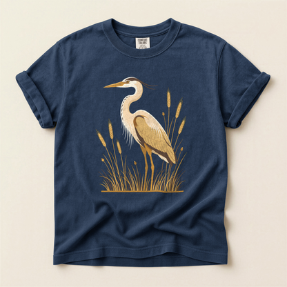 Heron In Wheat - Navy