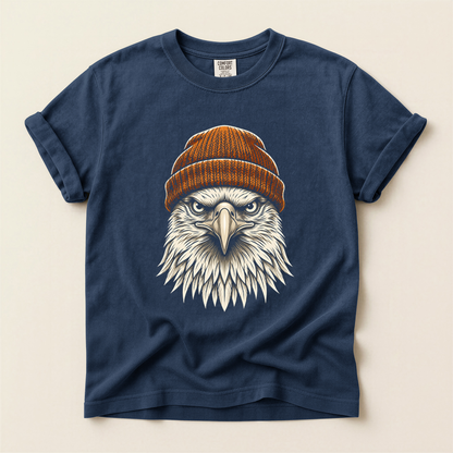 Eagle Orange Beanie - Navy