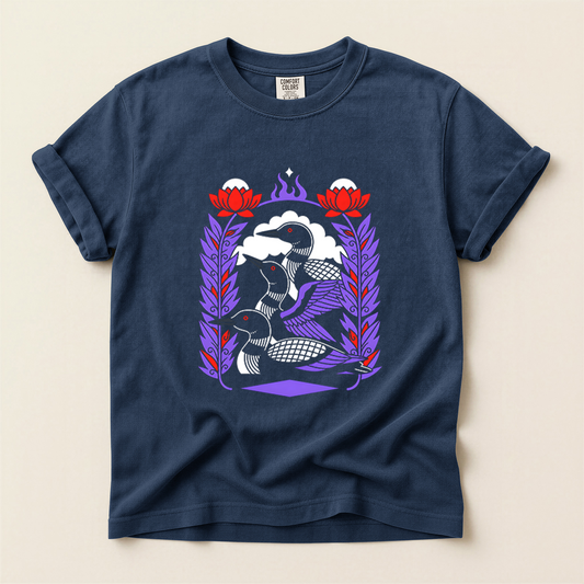 Loon Folk Frame - Navy