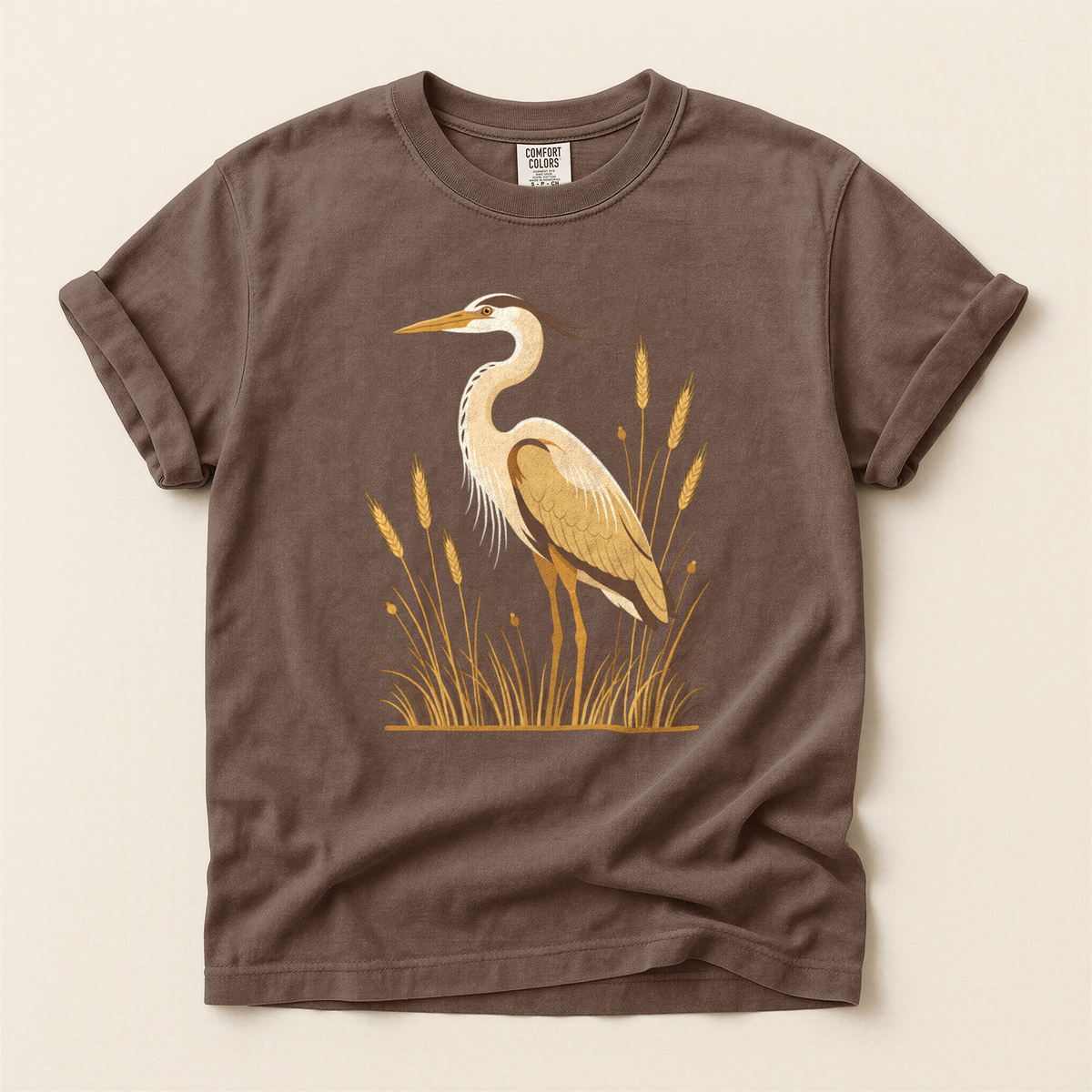 Heron In Wheat - Espresso