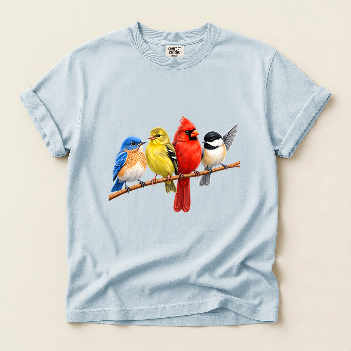 Four Branch Songbirds - Chambray