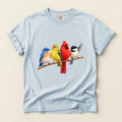 Four Branch Songbirds - Chambray