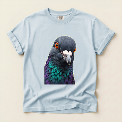 Iridescent Pigeon Portrait - Chambray