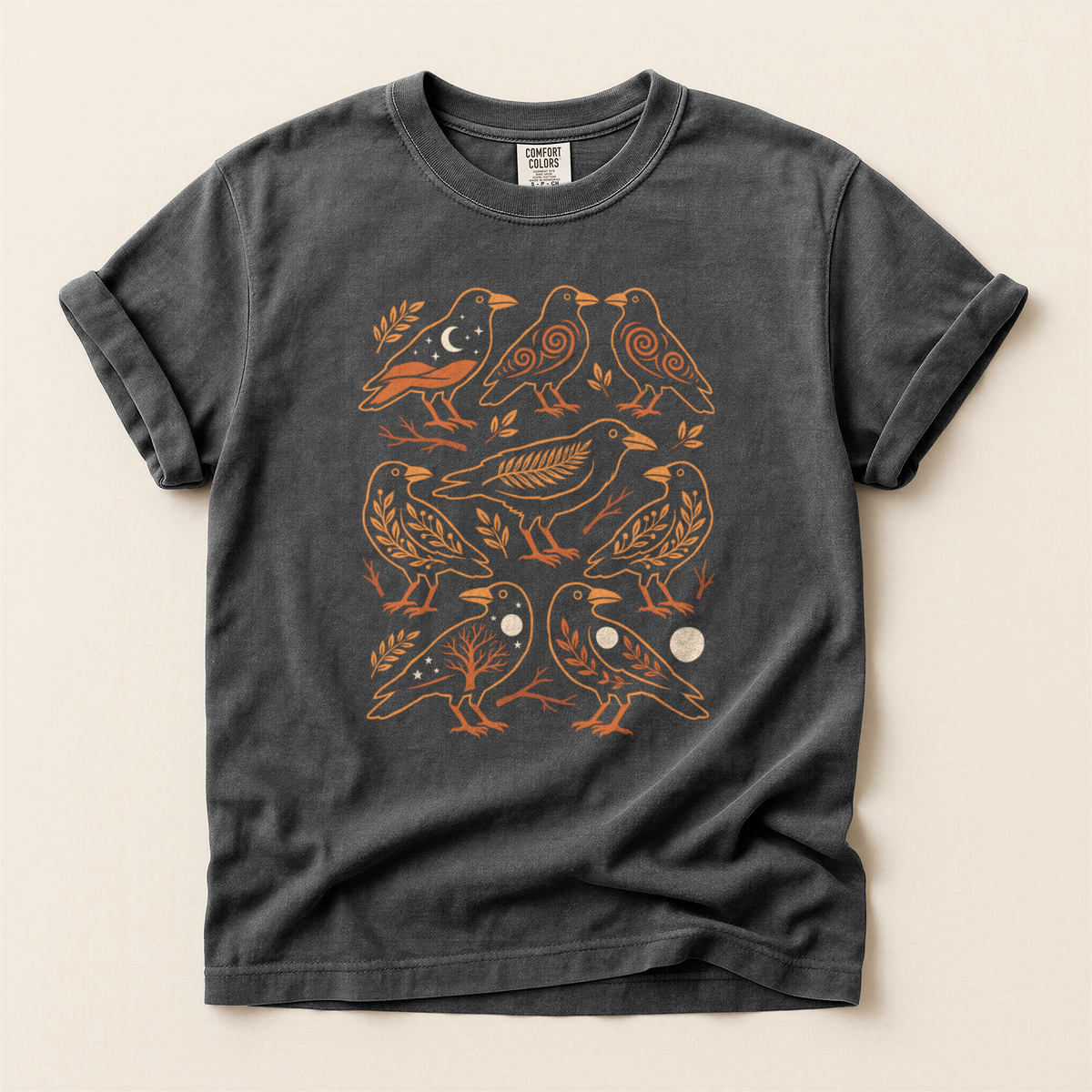 Folk Bird Pattern - Pepper