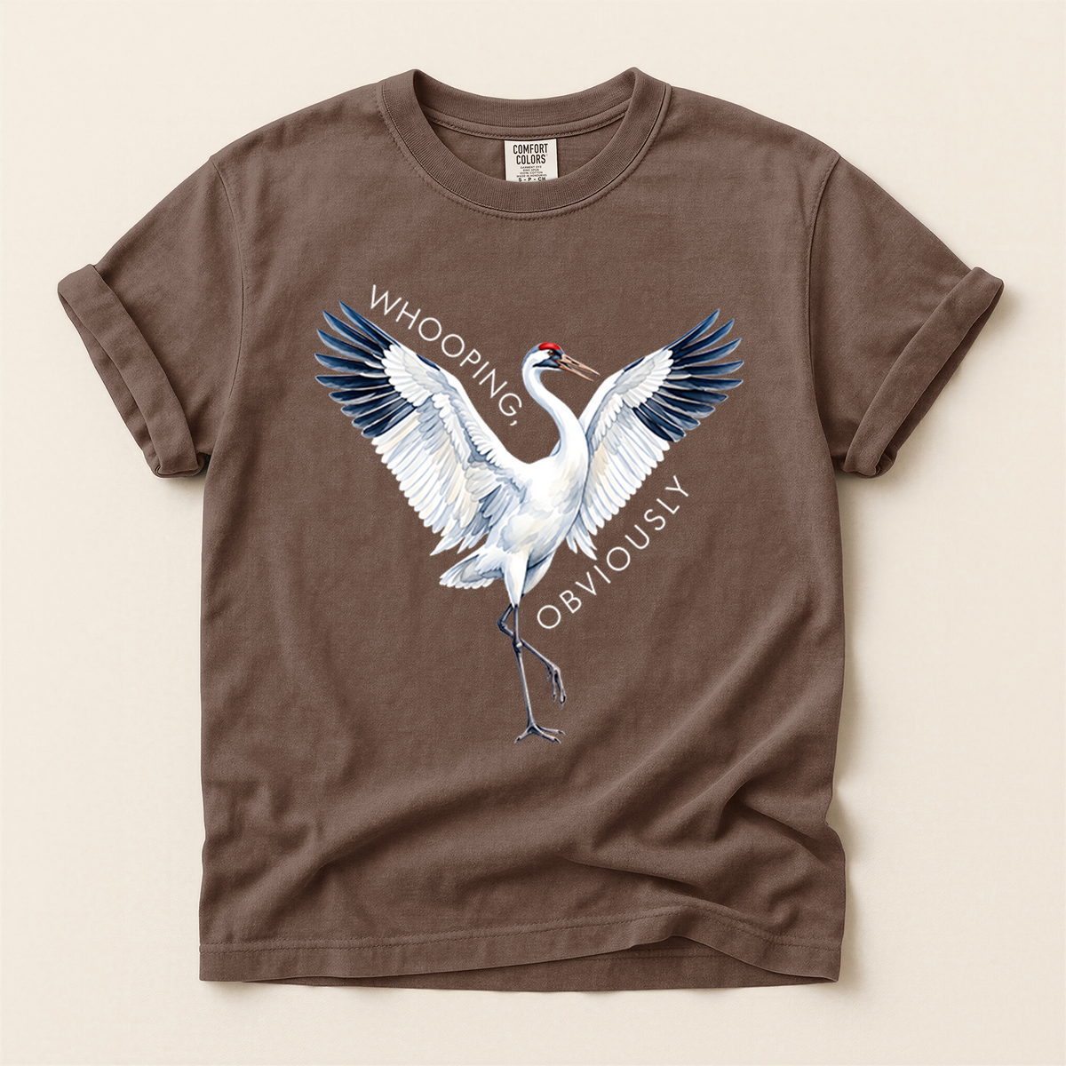 Whooping Crane Obviously - Espresso