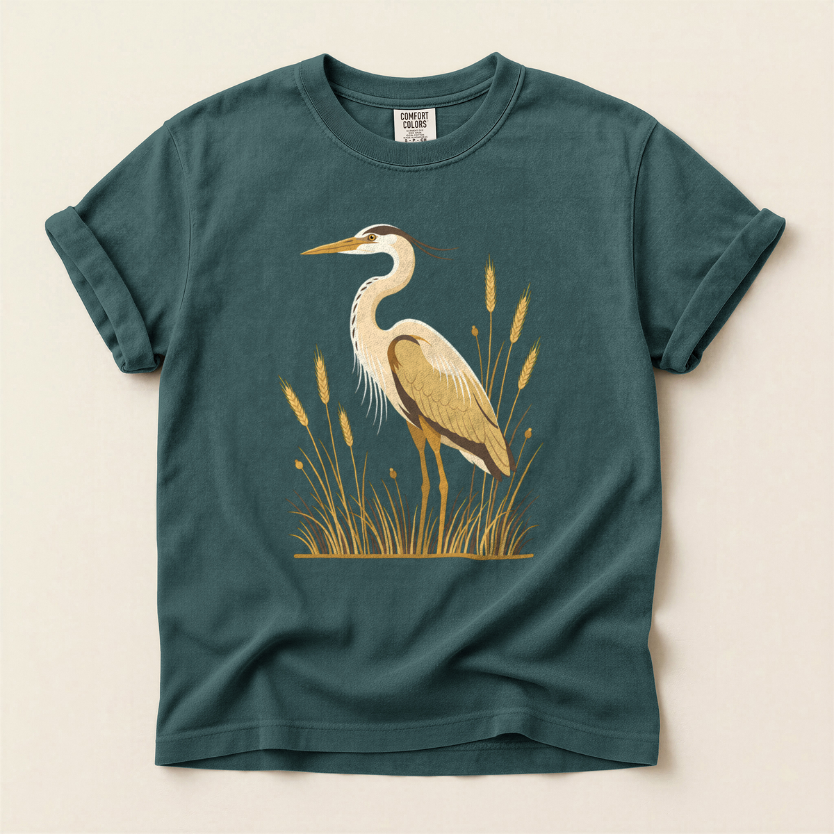 Heron In Wheat - Blue Spruce