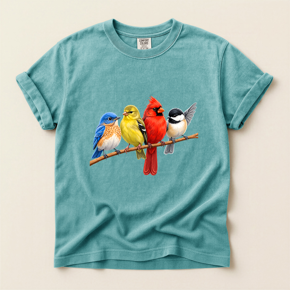Four Branch Songbirds - Seafoam