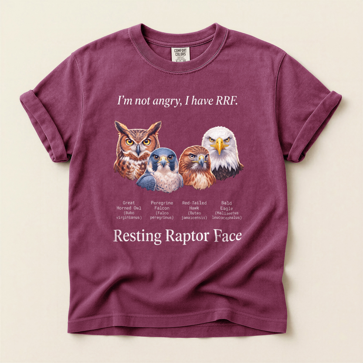 Resting Raptor Face - Berry