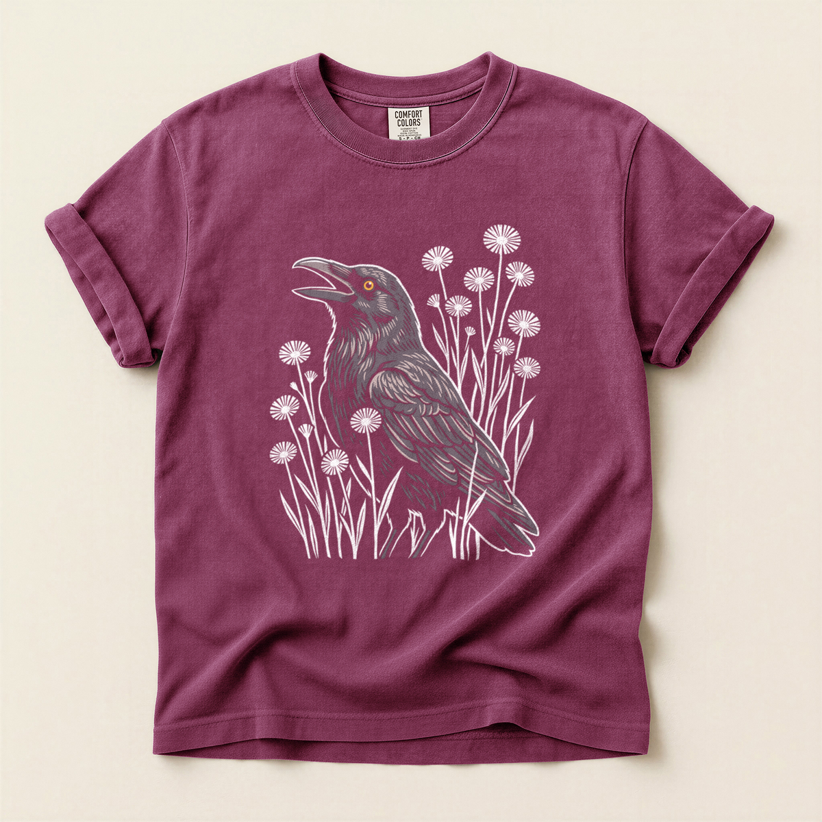 Crow Among Dandelions - Berry