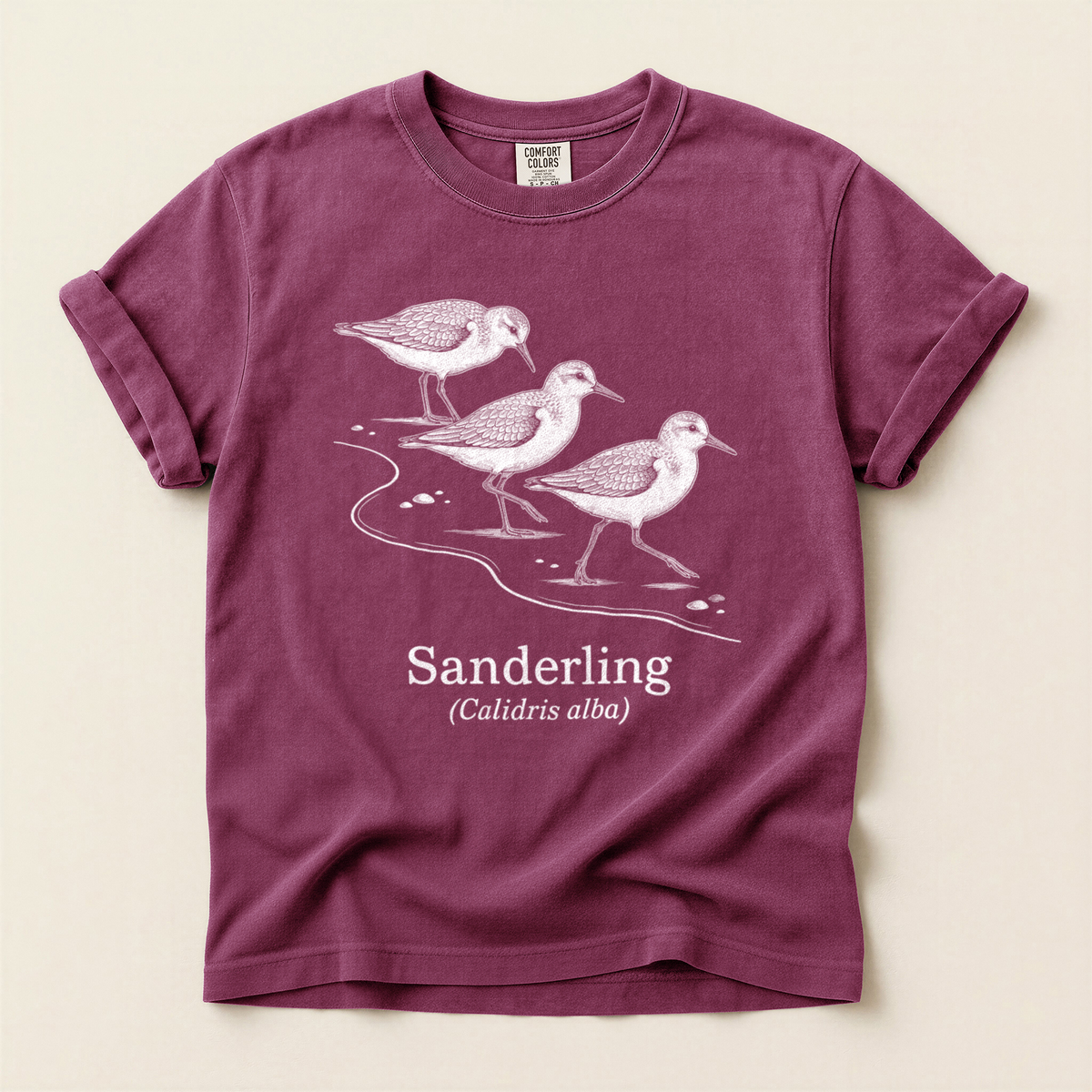 Sanderling Line Art - Berry