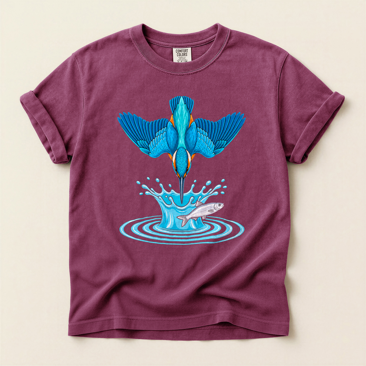 Kingfisher Dives Fish - Berry