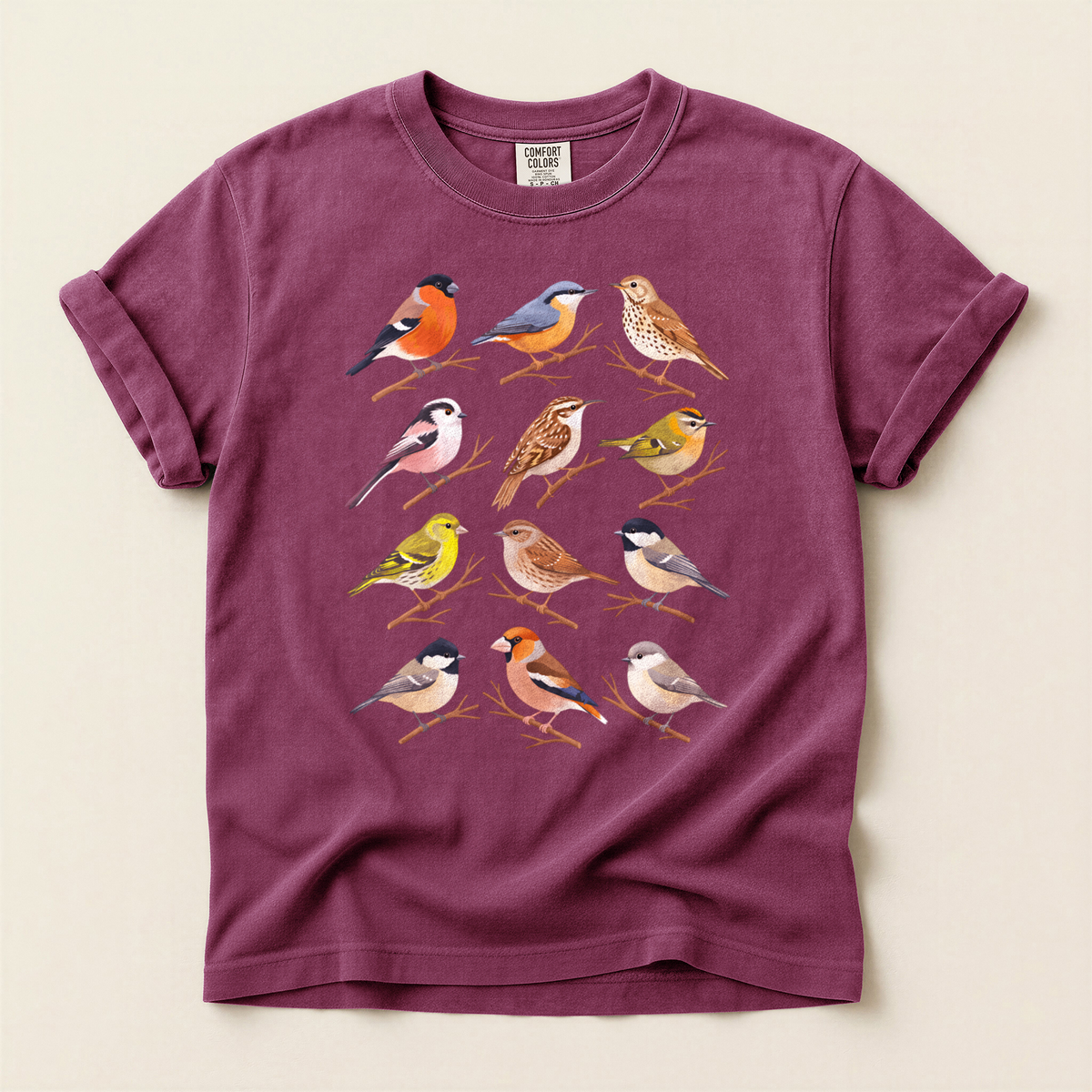 Small Bird Grid - Berry