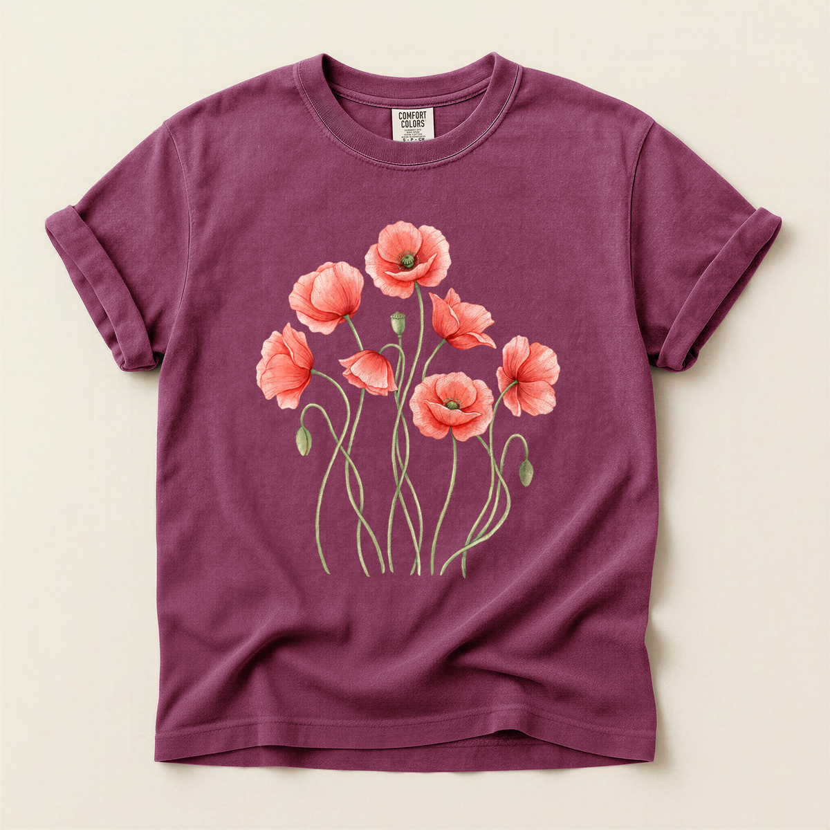 Red Poppies Bloom - Berry
