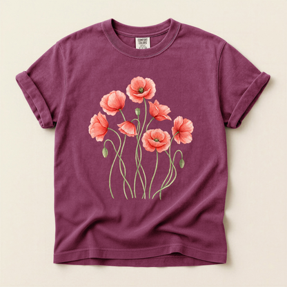 Red Poppies Bloom - Berry