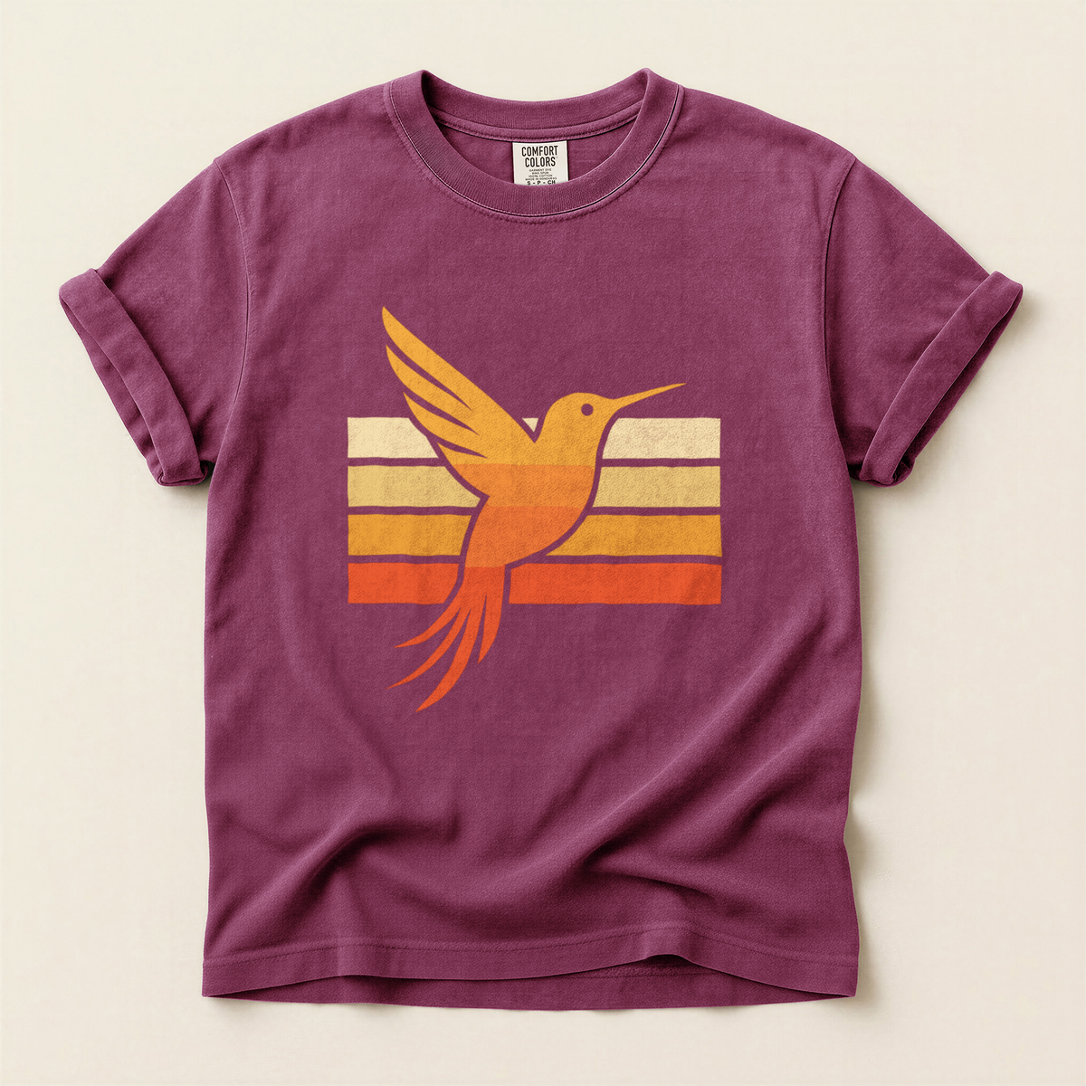 Retro Hummingbird Stripes - Berry