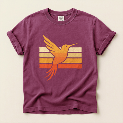 Retro Hummingbird Stripes - Berry