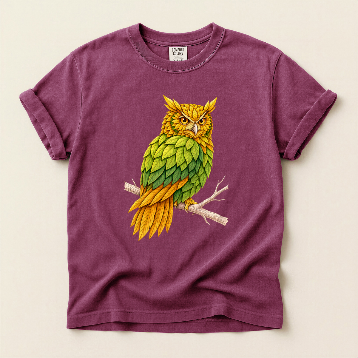 Leaf Feather Owl - Berry
