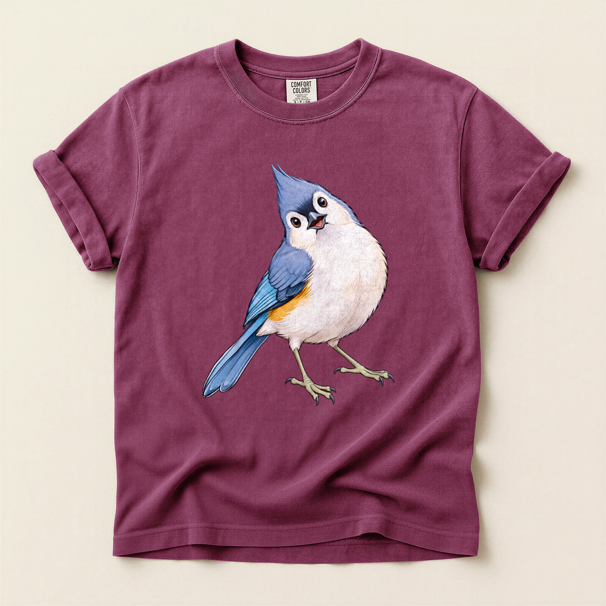 Tufted Titmouse Stand - Berry