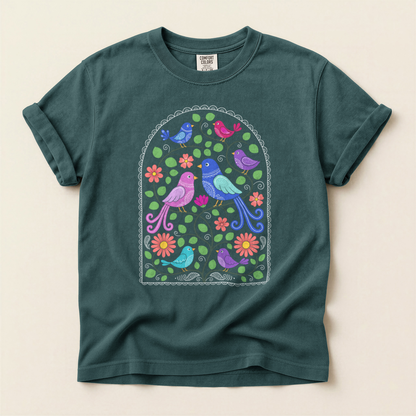 Folk Arch Birds - Blue Spruce