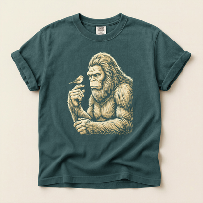 Bigfoot Holds Bird - Blue Spruce