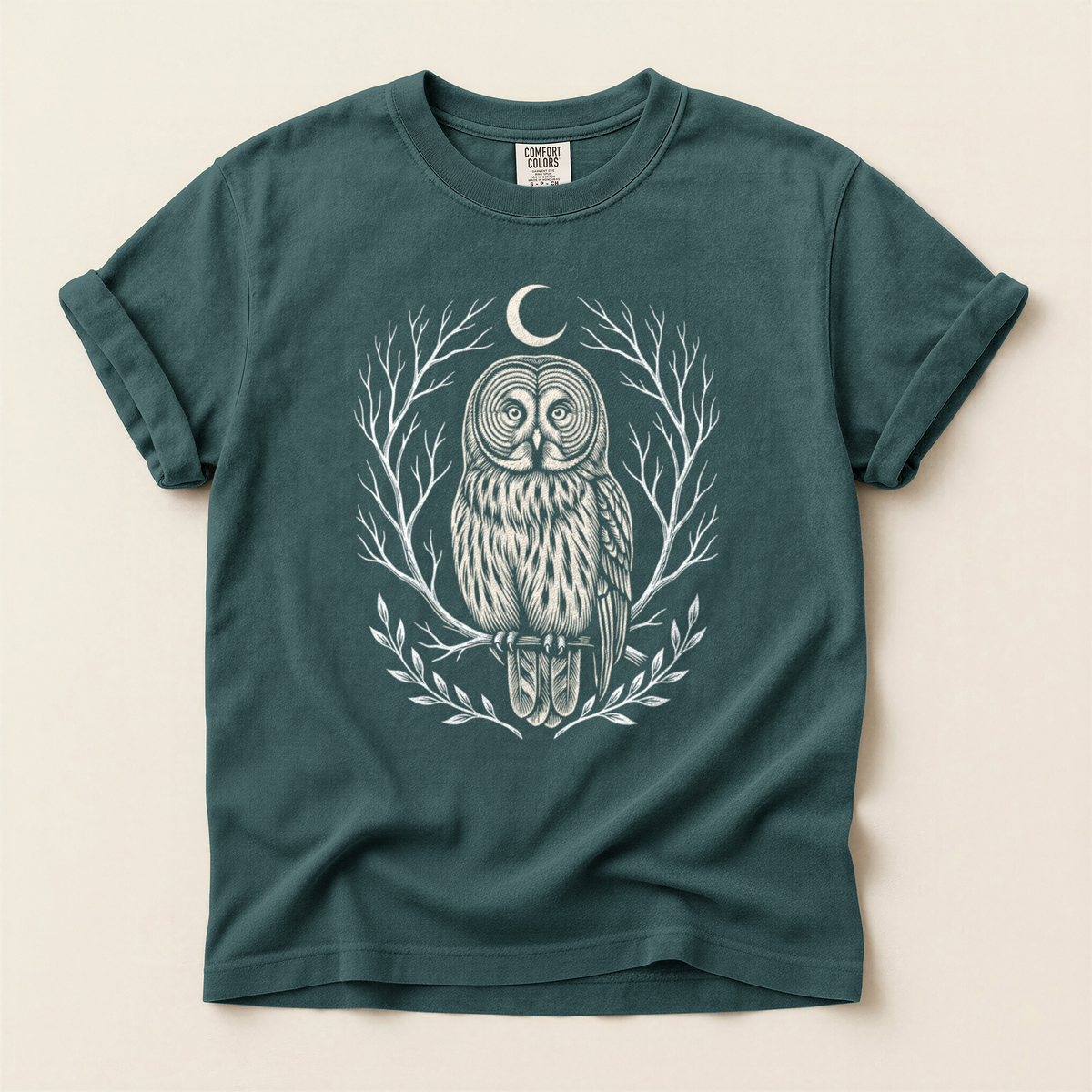 Moon Owl Wreath - Blue Spruce