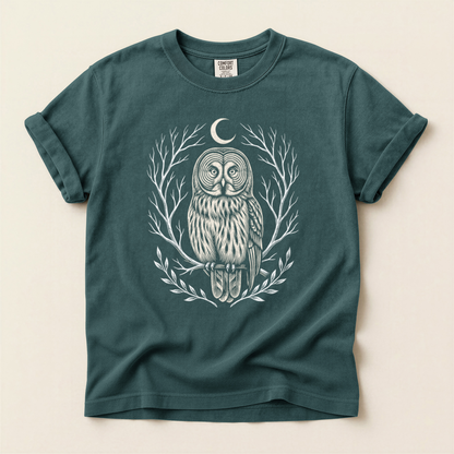 Moon Owl Wreath - Blue Spruce