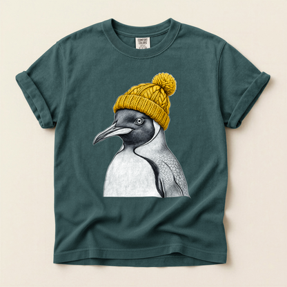 Penguin Yellow Beanie - Blue Spruce