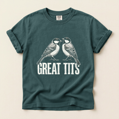 Great Tits Pair - Blue Spruce