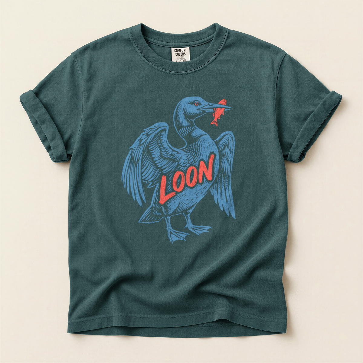 Loon Catches Fish - Blue Spruce