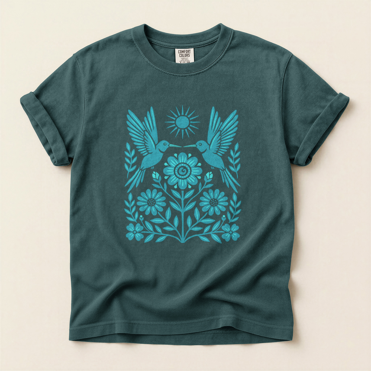 Folk Bird Bloom - Blue Spruce