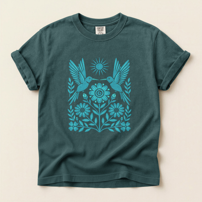 Folk Bird Bloom - Blue Spruce