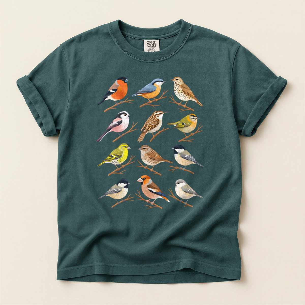 Small Bird Grid - Blue Spruce