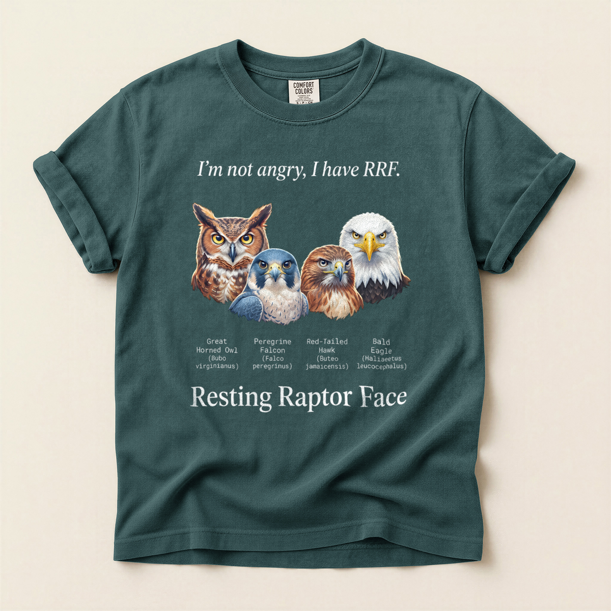 Resting Raptor Face - Blue Spruce