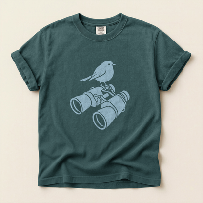 Bluebird On Binoculars - Blue Spruce
