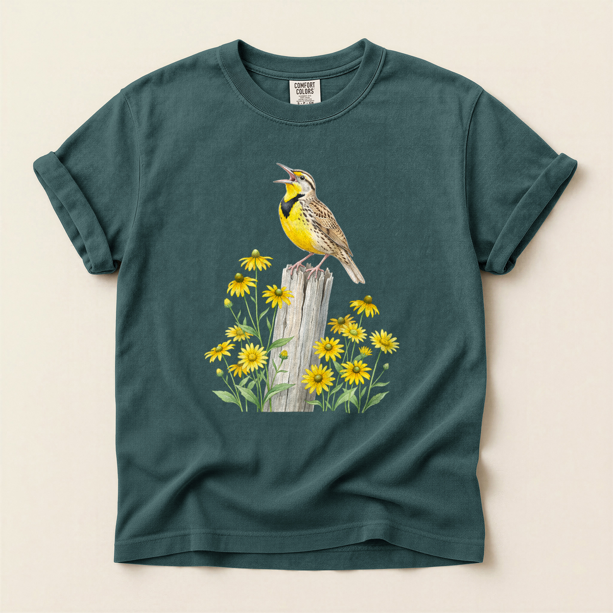 Meadowlark Yellow Flowers - Blue Spruce