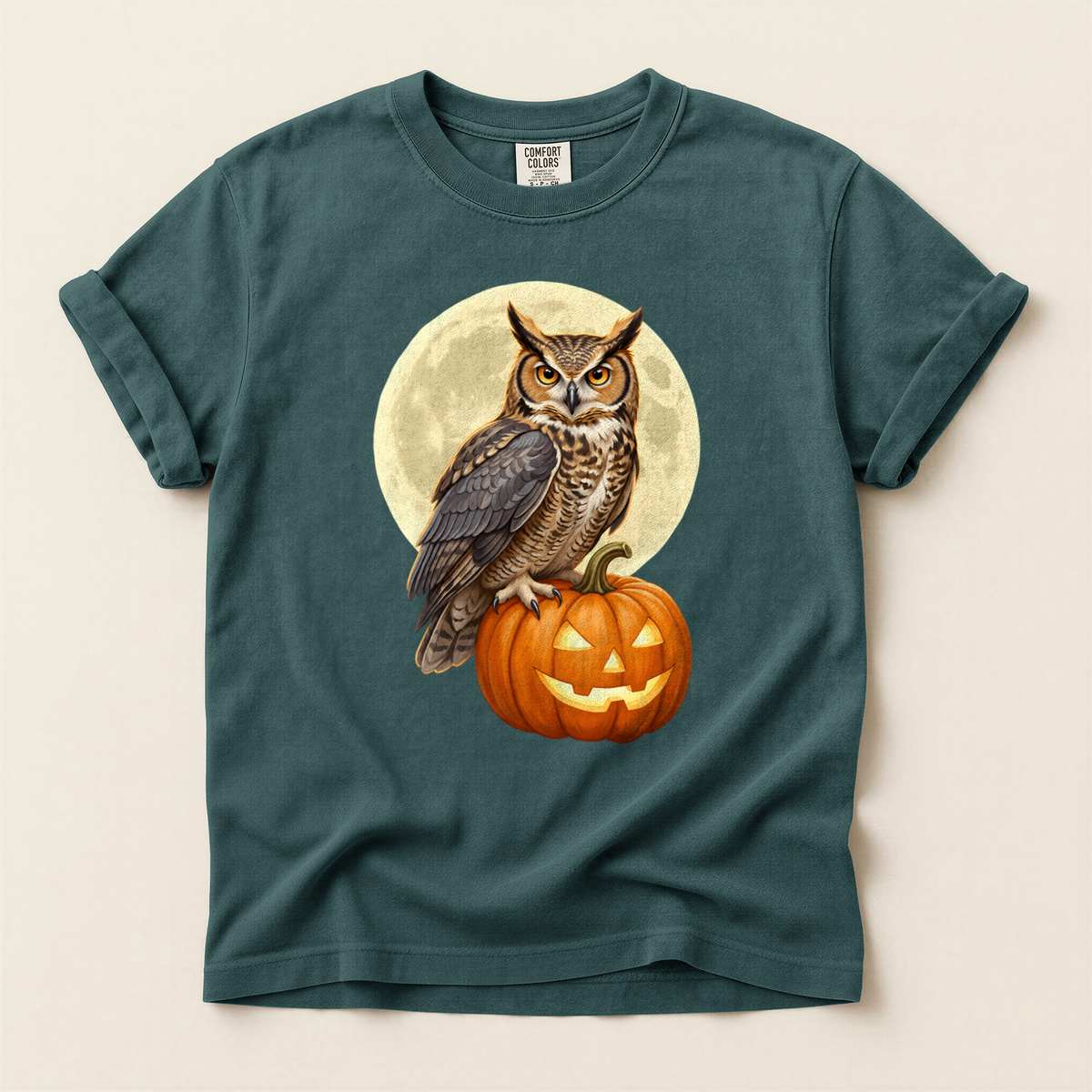 Owl Pumpkin Moon - Blue Spruce