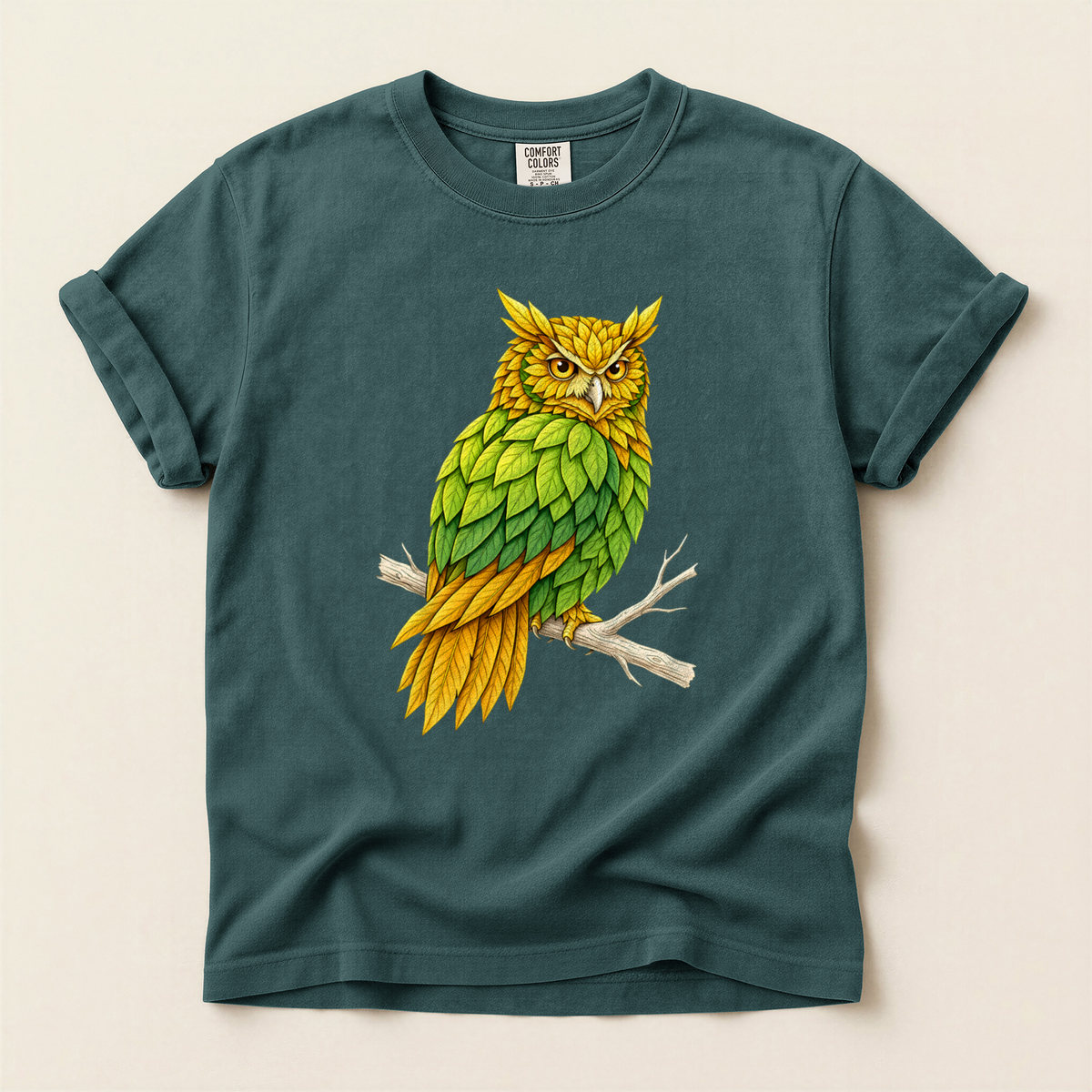Leaf Feather Owl - Blue Spruce