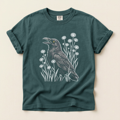 Crow Among Dandelions - Blue Spruce