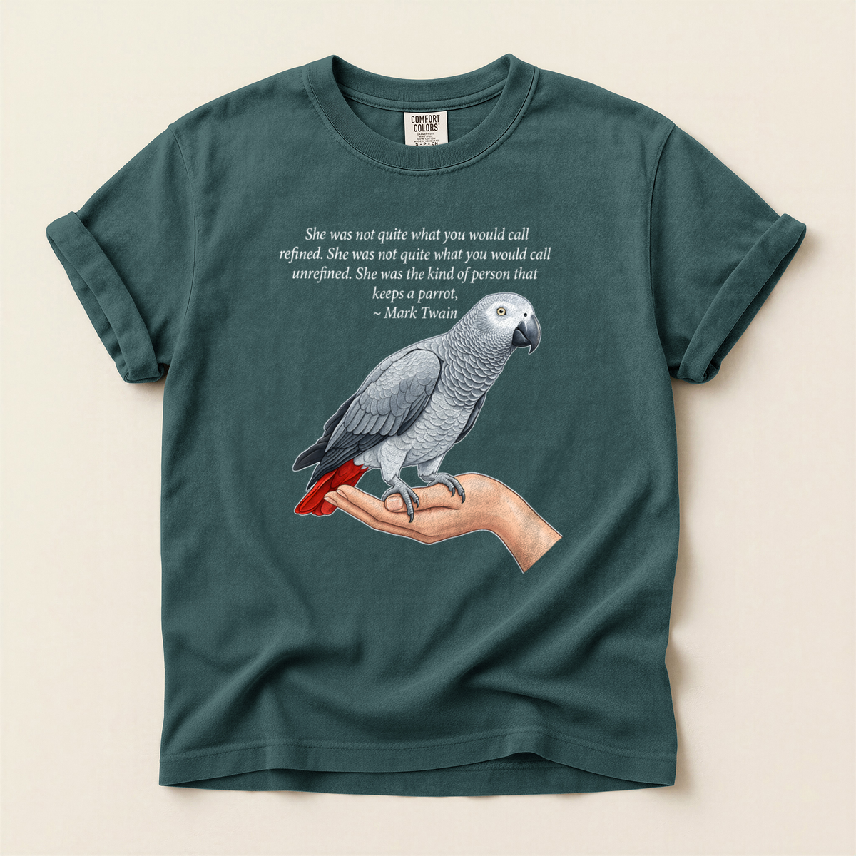 Grey Parrot Quote - Blue Spruce