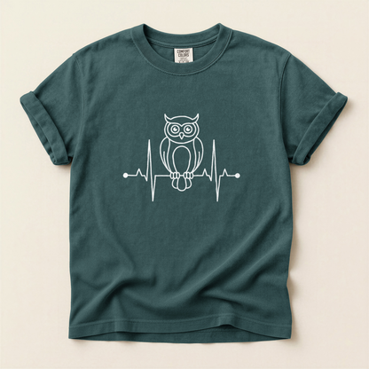 Owl Heartbeat Line - Blue Spruce