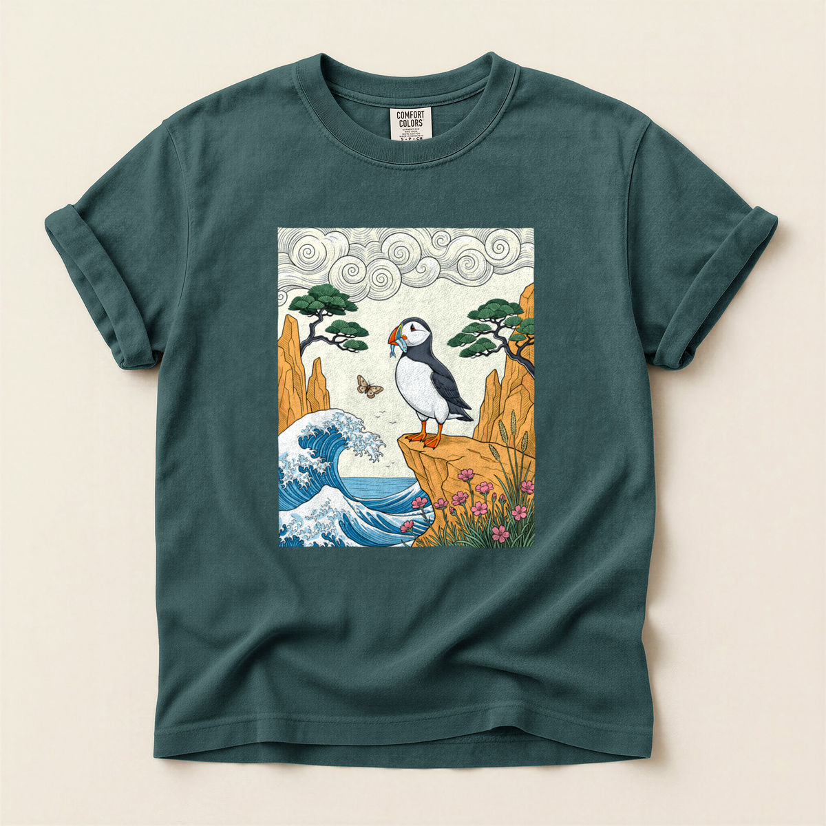 Puffin Great Wave - Blue Spruce