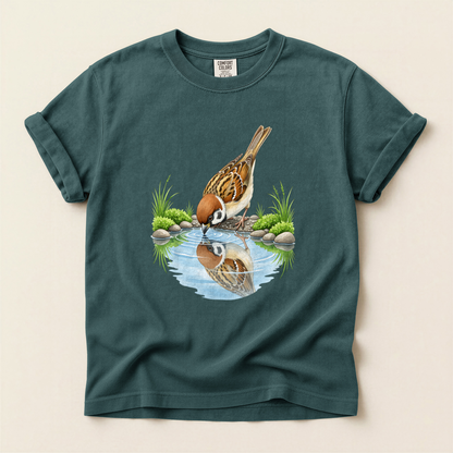 Sparrow Water Reflection - Blue Spruce