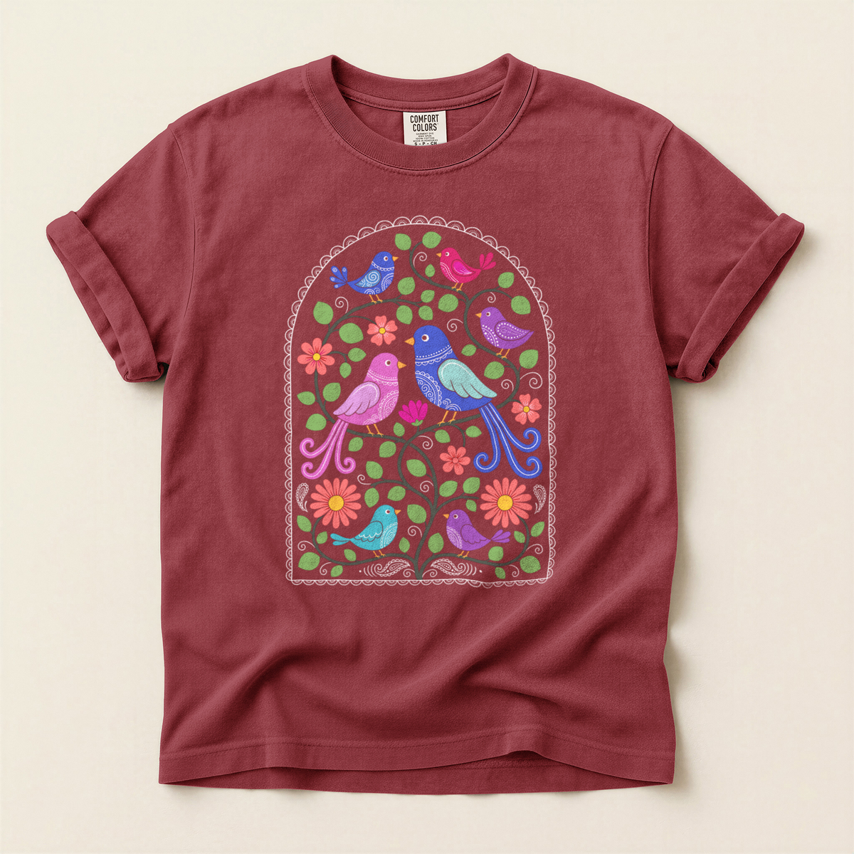 Folk Arch Birds - Brick