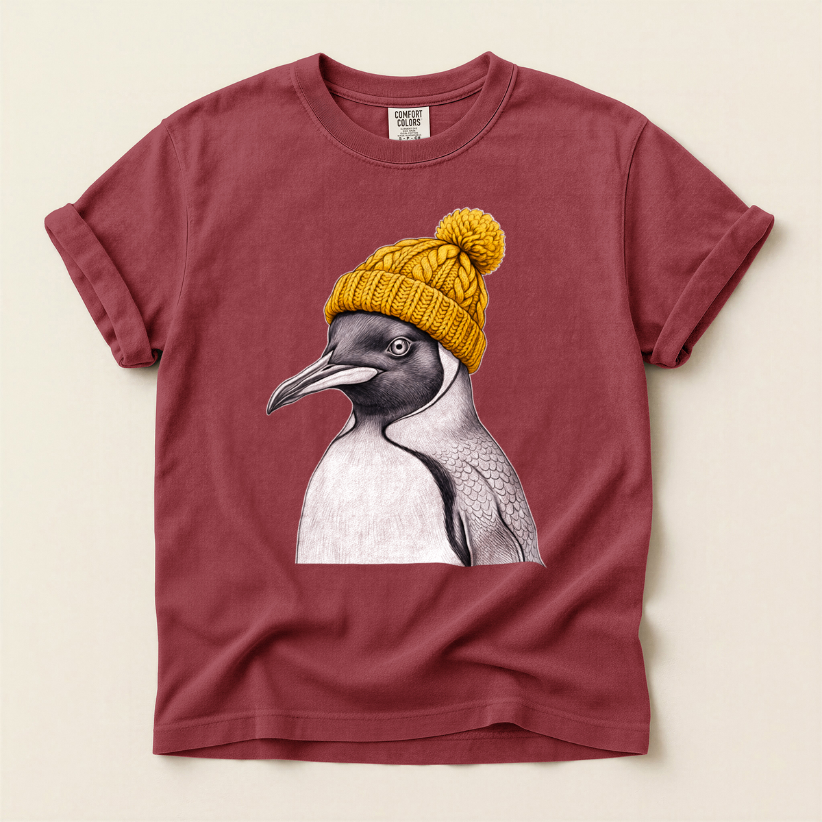 Penguin Yellow Beanie - Brick