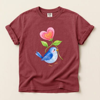 Bluebird Heart Flower - Brick