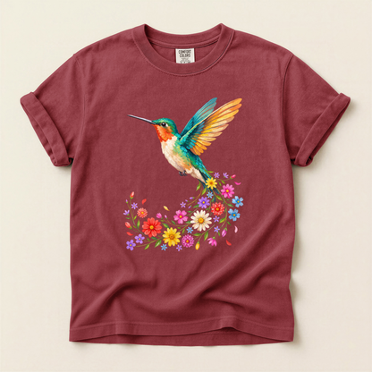 Hummingbird Flower Burst - Brick